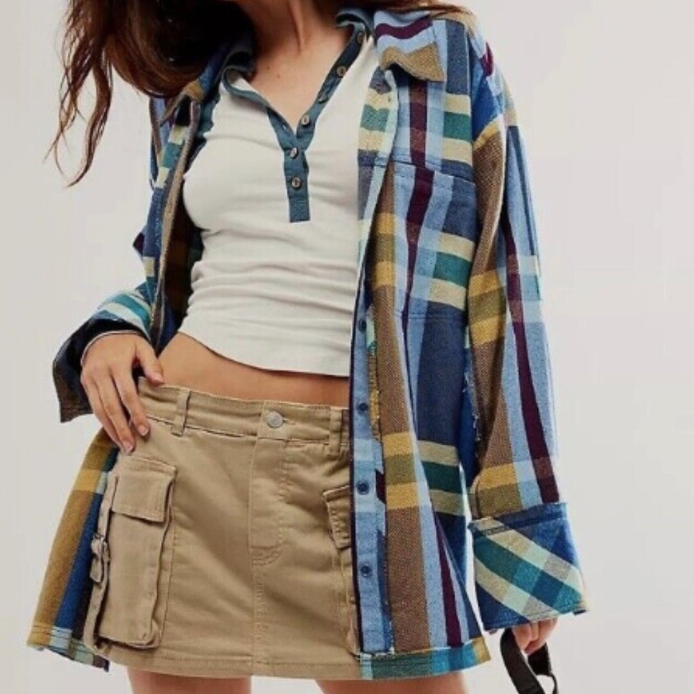 We The Free So Long Summer Plaid Top XL